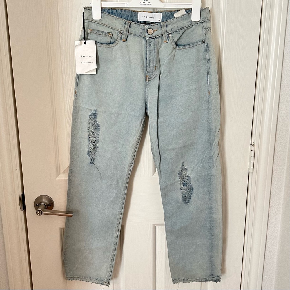 IRO Jeans Garçon Droit Straight Leg – Size 26 – Distressed – NWT